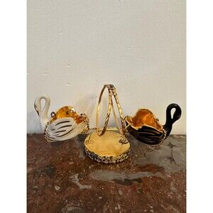 Vintage Limoges Swan Salt & Pepper Shakers, Mid-Century France Decor